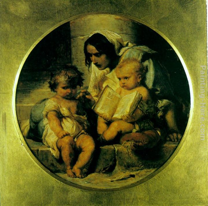 A Child Learning to Read painting - Paul Delaroche A Child Learning to Read art painting